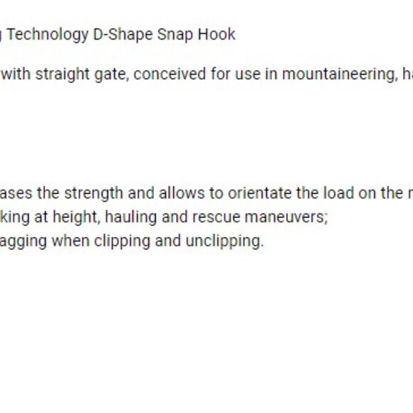 D Shape Carabiner Snap Hook Made in Italy - Picture 5 of 8